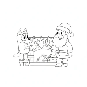 coloriage Bluey Noel et dessins