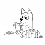 coloriage Bluey Noel pour primaire