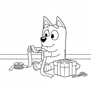 coloriage Bluey Noel pour primaire