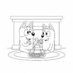 coloriage Bluey Noel pour enfant