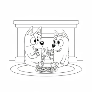 coloriage Bluey Noel pour enfant