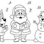 coloriage Bluey Noel pour enfant gratuit