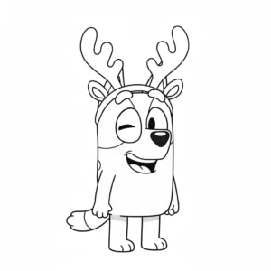 coloriage Bluey Noel à imprimer pour enfants