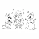coloriage Bluey Noel à imprimer kawaii