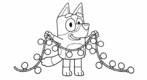 coloriage Bluey Noel à imprimer gratuitement pdf
