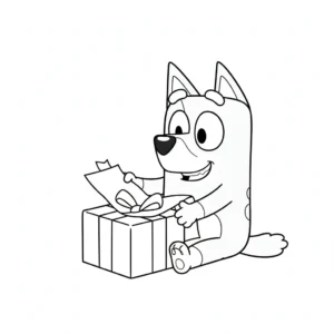 coloriage Bluey Noel pour bebe a imprimer