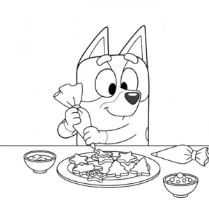 coloriage Bluey Noel à imprimer pour enfant de 12 ans