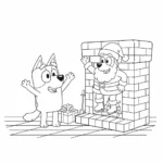 coloriage Bluey Noel et découpage à imprimer