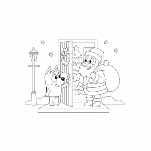 coloriage Bluey Noel pour enfant de 4 ans