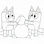 coloriage Bluey Noel pour enfant de 8 ans