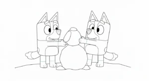 coloriage Bluey Noel pour enfant de 8 ans