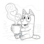 coloriage Bluey Noel à imprimer pdf