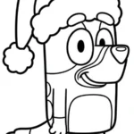coloriage Bluey Noel à imprimer pour enfant de 10 ans