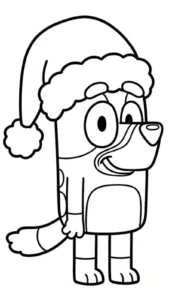 coloriage Bluey Noel à imprimer pour enfant de 10 ans