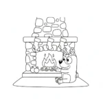 coloriage Bluey Noel à imprimer pdf gratuit