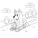 imprimer coloriage Bluey Noel