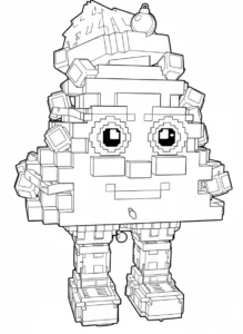 coloriage Brainrots Noel pour enfants à imprimer