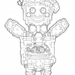coloriage Brainrots Noel et apprentissage
