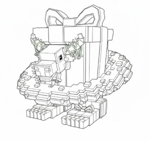 coloriage Brainrots Noel à imprimer pdf