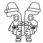 coloriage Brainrots Noel a colorier en ligne