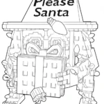 imprimer coloriage Brainrots Noel gratuit