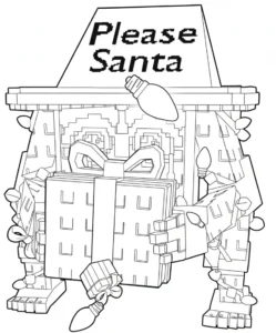 imprimer coloriage Brainrots Noel gratuit