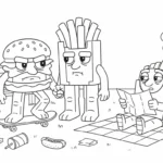 coloriage Burguro & Fryuro à imprimer kawaii
