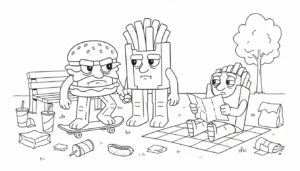 coloriage Burguro & Fryuro à imprimer kawaii