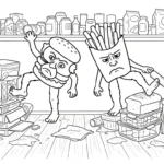 coloriage Burguro & Fryuro à imprimer pour enfant de 2 ans
