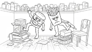 coloriage Burguro & Fryuro à imprimer pour enfant de 2 ans