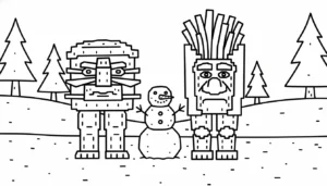 coloriage Burguro & Fryuro à imprimer pour enfant de 4 ans