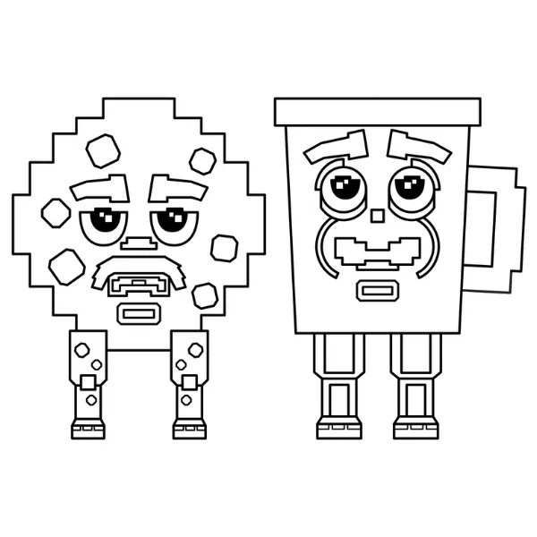 Tranh tô màu Cooki & Milki Brainrot