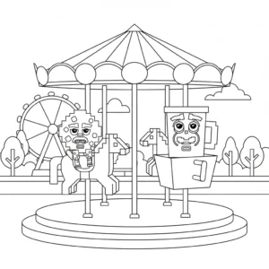 coloriage Cooki & Milki Brainrot pour enfants à imprimer