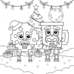 a imprimer coloriage Cooki & Milki Brainrot gratuit