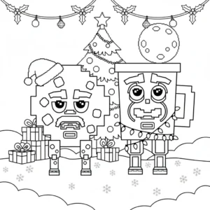 a imprimer coloriage Cooki & Milki Brainrot gratuit