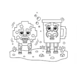 imprimer coloriage Cooki & Milki Brainrot gratuit