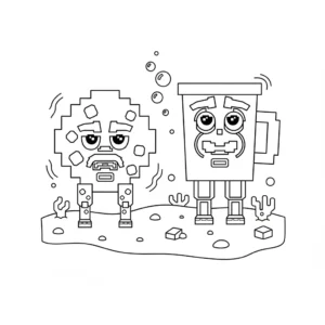 imprimer coloriage Cooki & Milki Brainrot gratuit