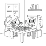 image pour coloriage Cooki & Milki Brainrot enfant