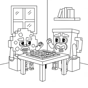 image pour coloriage Cooki & Milki Brainrot enfant