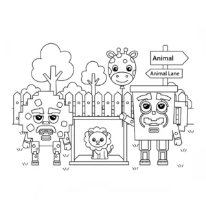 image pour coloriage Cooki & Milki Brainrot enfant