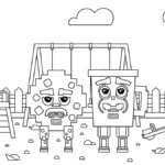 coloriage Cooki & Milki Brainrot pour enfant de 4 ans