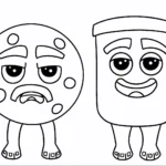 coloriage Cooki & Milki Brainrot pour enfant de 4 ans