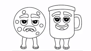 coloriage Cooki & Milki Brainrot pour enfant de 4 ans