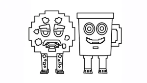 image de coloriage Cooki & Milki Brainrot pour enfant