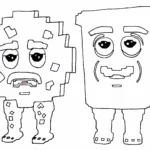 coloriage Cooki & Milki Brainrot a imprimer pour enfant de 4 ans