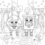 coloriage Cooki & Milki Brainrot pour enfant a imprimer gratuit