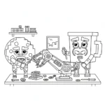 coloriage Cooki & Milki Brainrot pour enfant