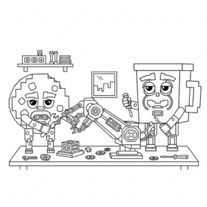 coloriage Cooki & Milki Brainrot pour enfant