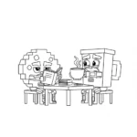 image pour coloriage Cooki & Milki Brainrot enfant
