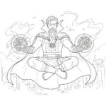 coloriage Doctor Strange a colorier en ligne